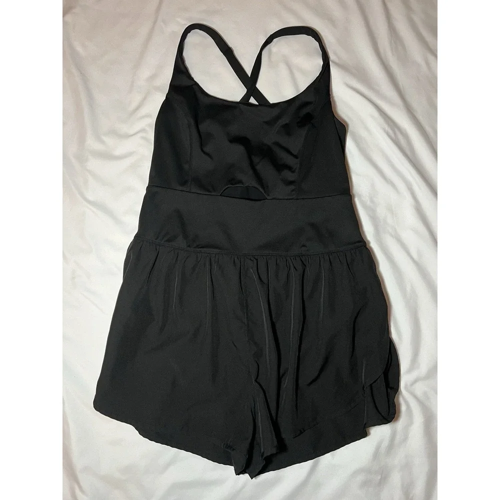 Women's Black Athletic Pickleball Tennis Dress Large Built In‎ Shorts Athletic